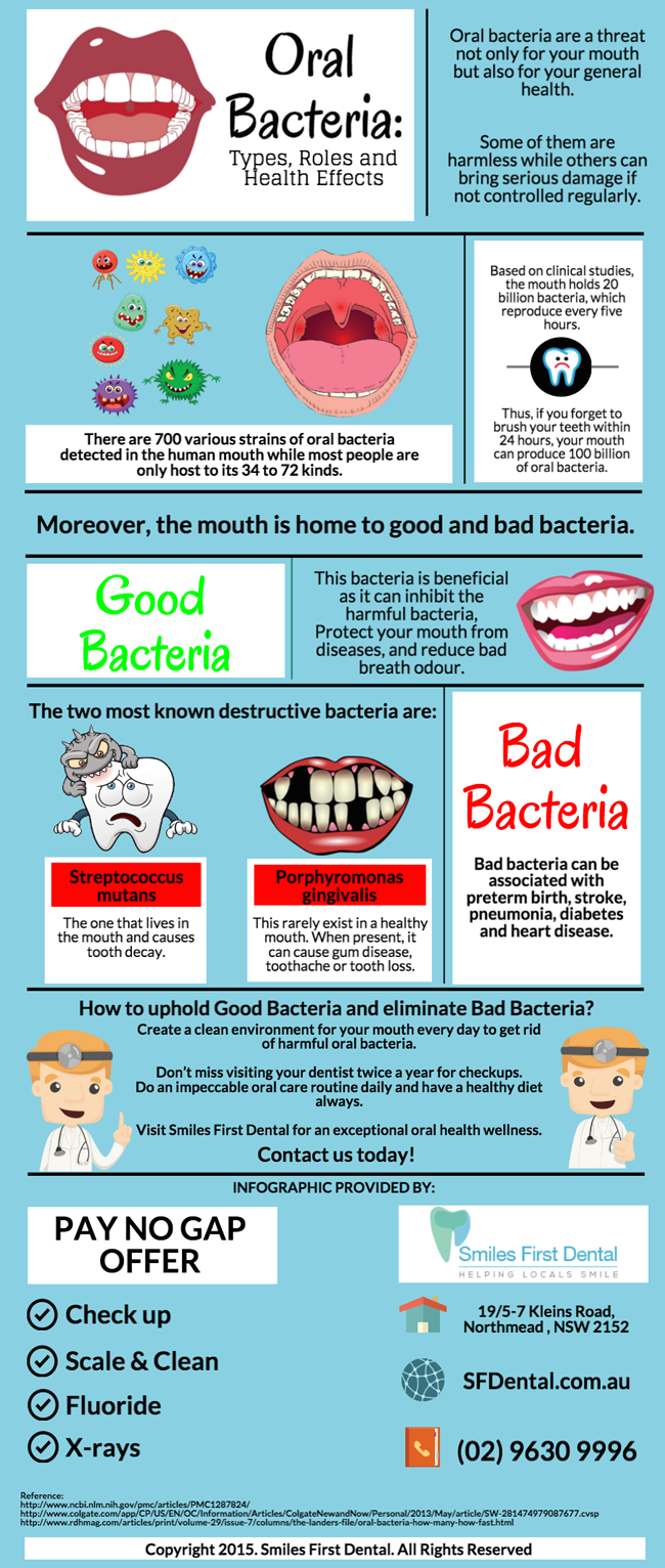 bacteria oral health types effects dental roles disease microorganisms gum care teeth dentist infographics artículo